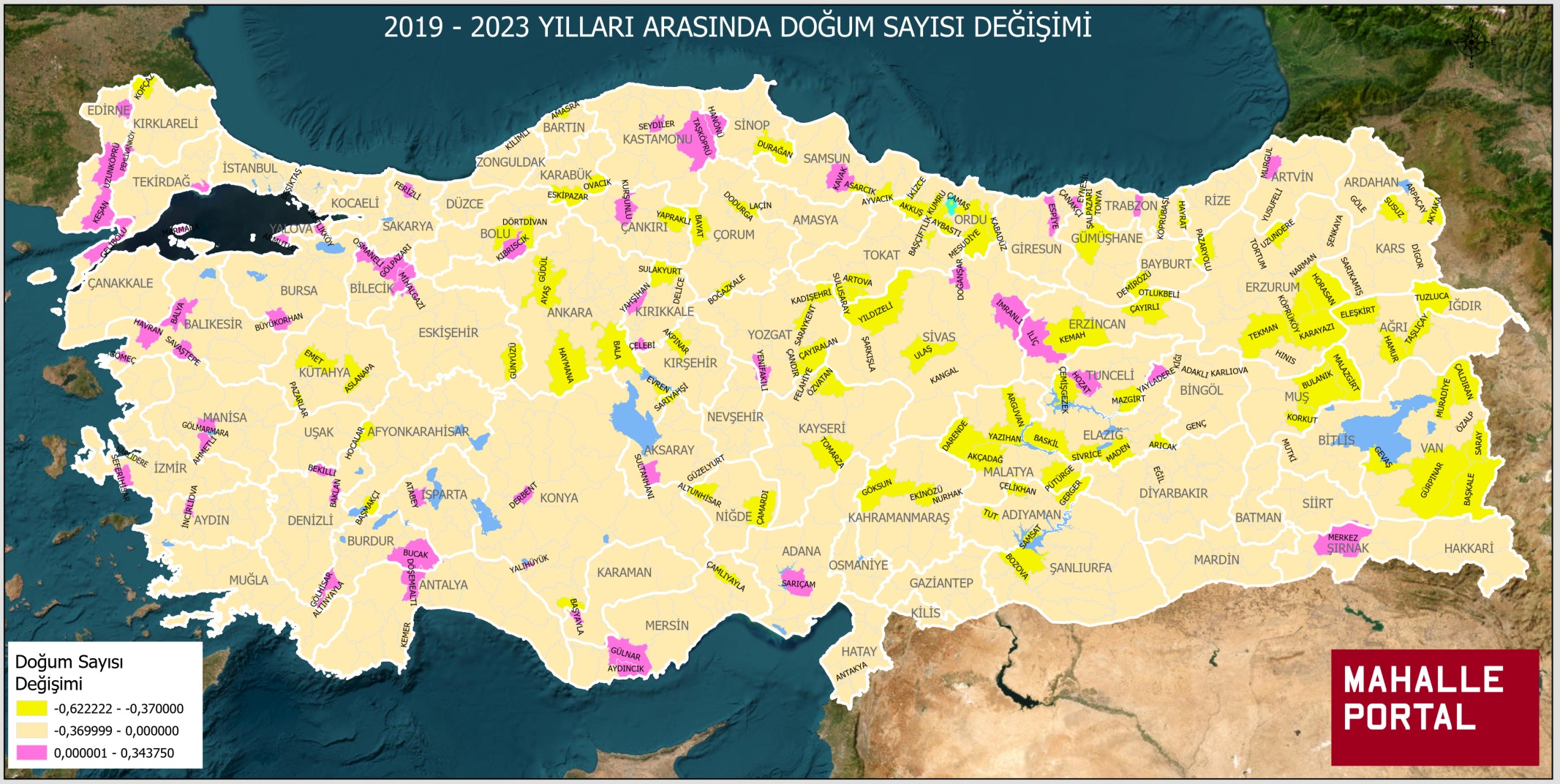 2019 - 2023 Doğum Sayısı Değişimi